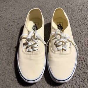 Vans Off-White Canvas Lace-Up Sneakers